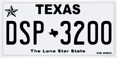 TX license plate DSP3200