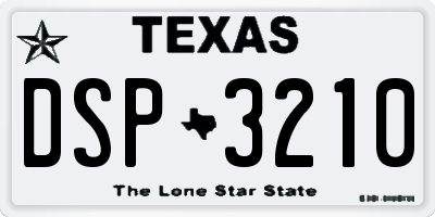 TX license plate DSP3210