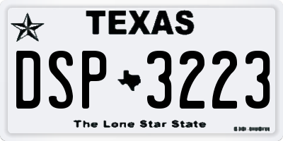 TX license plate DSP3223
