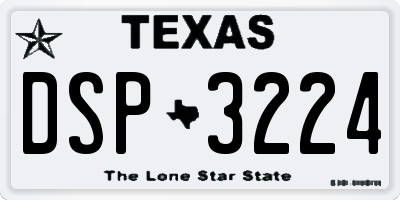 TX license plate DSP3224