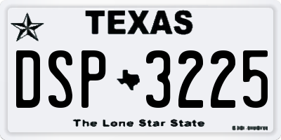 TX license plate DSP3225