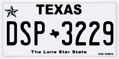 TX license plate DSP3229