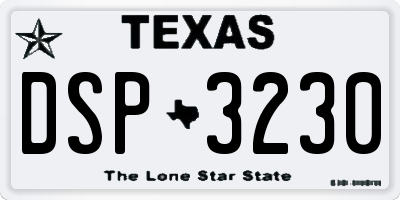 TX license plate DSP3230