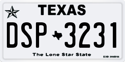 TX license plate DSP3231