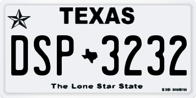 TX license plate DSP3232
