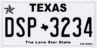 TX license plate DSP3234