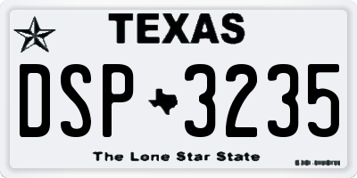 TX license plate DSP3235