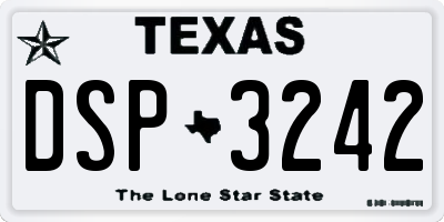 TX license plate DSP3242