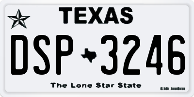 TX license plate DSP3246