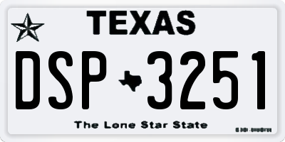 TX license plate DSP3251