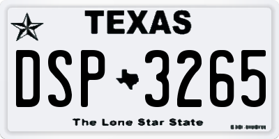 TX license plate DSP3265