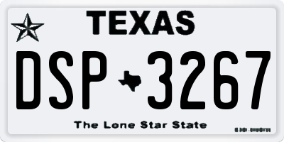 TX license plate DSP3267