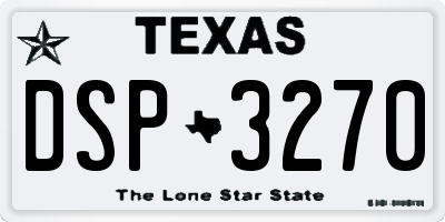 TX license plate DSP3270