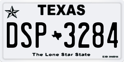 TX license plate DSP3284