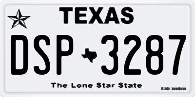 TX license plate DSP3287