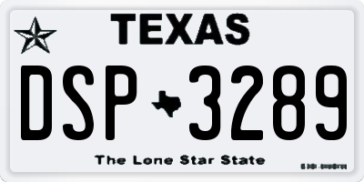 TX license plate DSP3289