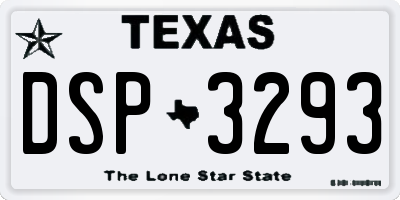 TX license plate DSP3293