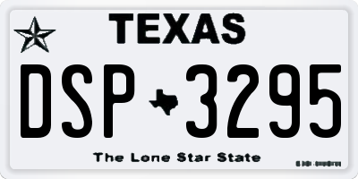 TX license plate DSP3295