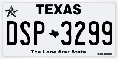 TX license plate DSP3299