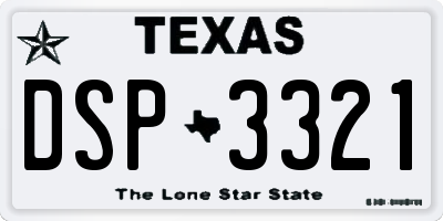 TX license plate DSP3321
