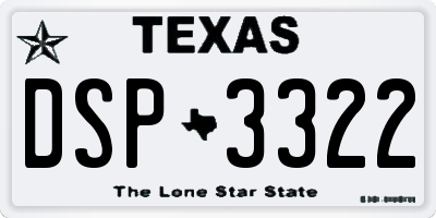 TX license plate DSP3322