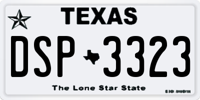 TX license plate DSP3323