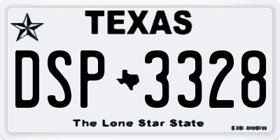 TX license plate DSP3328