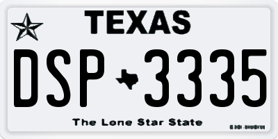 TX license plate DSP3335
