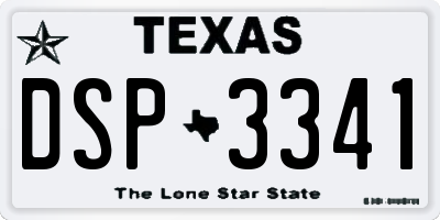 TX license plate DSP3341