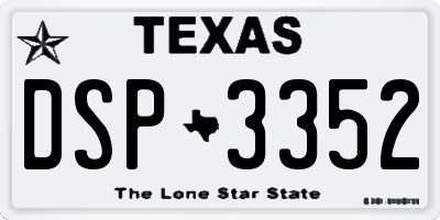 TX license plate DSP3352
