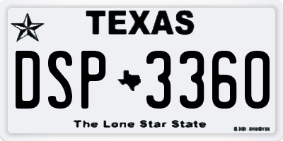 TX license plate DSP3360
