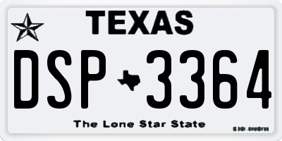 TX license plate DSP3364
