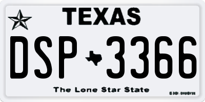 TX license plate DSP3366