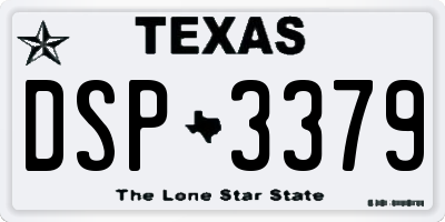 TX license plate DSP3379