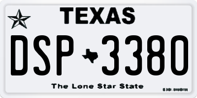 TX license plate DSP3380
