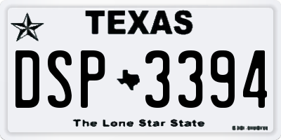 TX license plate DSP3394