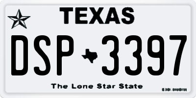 TX license plate DSP3397