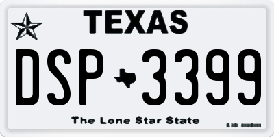 TX license plate DSP3399