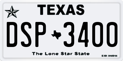 TX license plate DSP3400