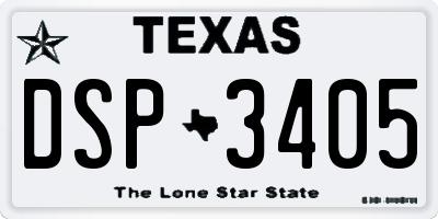 TX license plate DSP3405