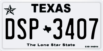 TX license plate DSP3407