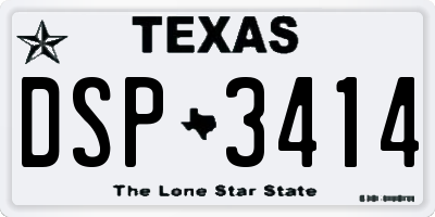 TX license plate DSP3414
