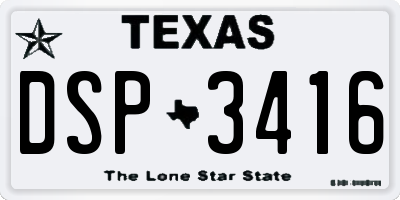 TX license plate DSP3416