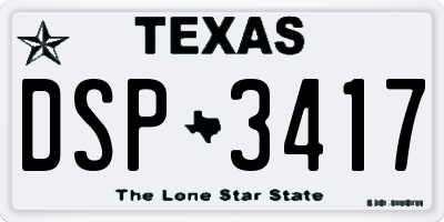 TX license plate DSP3417
