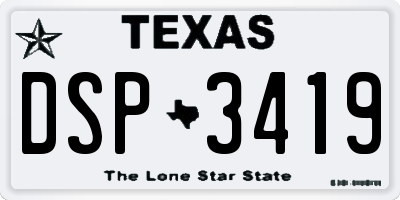 TX license plate DSP3419