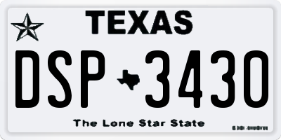 TX license plate DSP3430