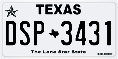 TX license plate DSP3431