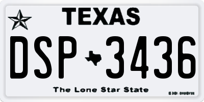 TX license plate DSP3436
