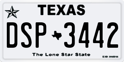TX license plate DSP3442