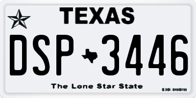 TX license plate DSP3446
